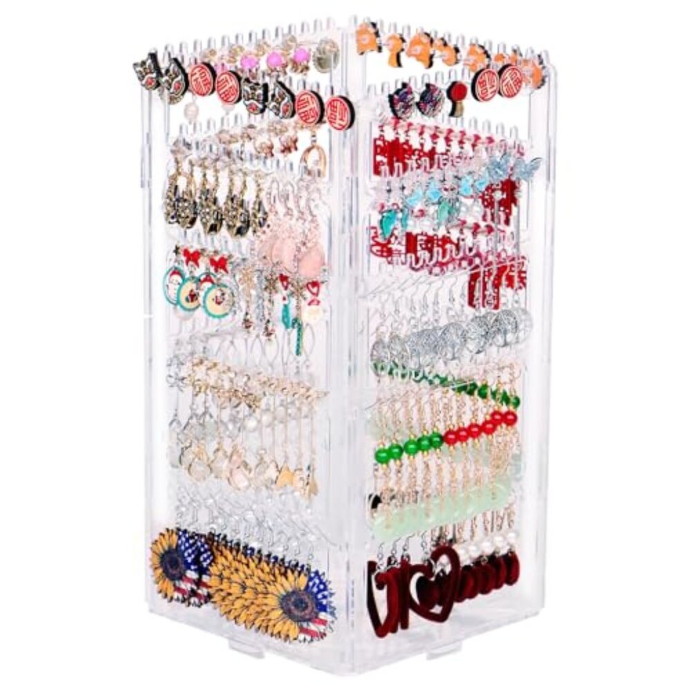 360 Rotating Earring Holder Organizer Stand